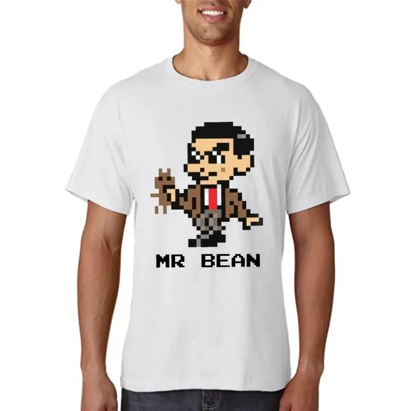 

Наименование: футболка с принтом Mr Bean, Мужская футболка с Pixelated персонажем, женская футболка из 100% хлопка
