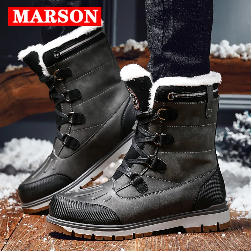 

Men’s Winter Snow Boots With Fur Keep Warm Comfortle Shoe Soft Fashion Outdoor Short Boot Walking Footwear Plus Size