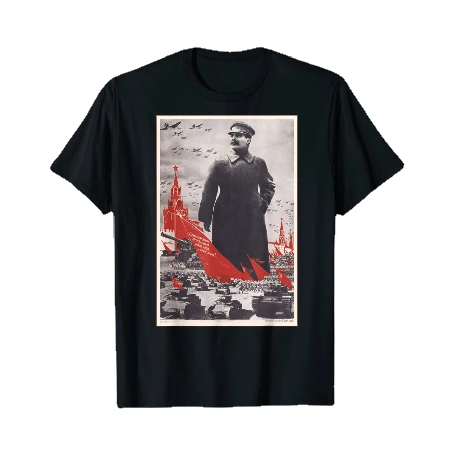

CCCP UdSSR Joseph Stalin Kreml Panzer Moskau Rote Armee T-Shirt Cotton O-Neck Short Sleeve Men's T Shirt Size S-3XL