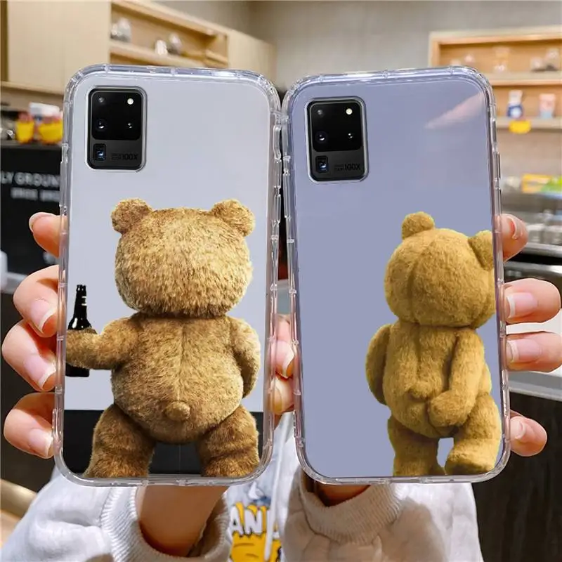 

Ted Bear Phone Case For Samsung Galaxy S10 S10e A70 Edge S22 S23 Plus Ultra Note10 Transparent Cove