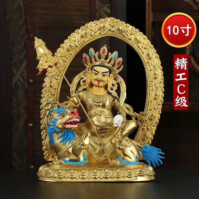 

Большая Золотая статуэтка Будды высокого класса 33 см, Азия, буддизм, удачи, Цай шэнь, Бог богатства, вариваана, статуэтка Будды