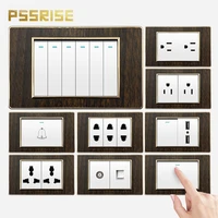 pssrise m30 us standard wall switch power socket tv tel computer usb outlet white wood grain panel doorbell light switch br au