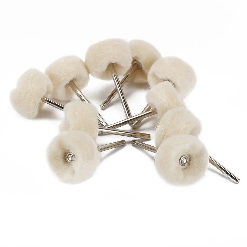 

10Pack Fine Wool 1/8" Shank Diameter Soft Polishing Brush Buffing Wheel Tool Polishing Jewelry/Metal/Plastic Surface