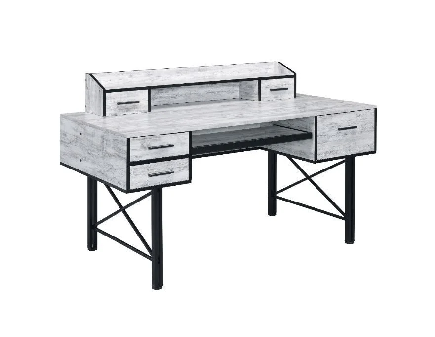 

Safea Computer Desk, Antique White & Black Finish 92802