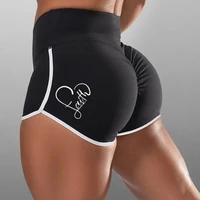 summer sport shorts women cycling seamless fitness shorts sexy solid color printing high waist running tight hip shorts