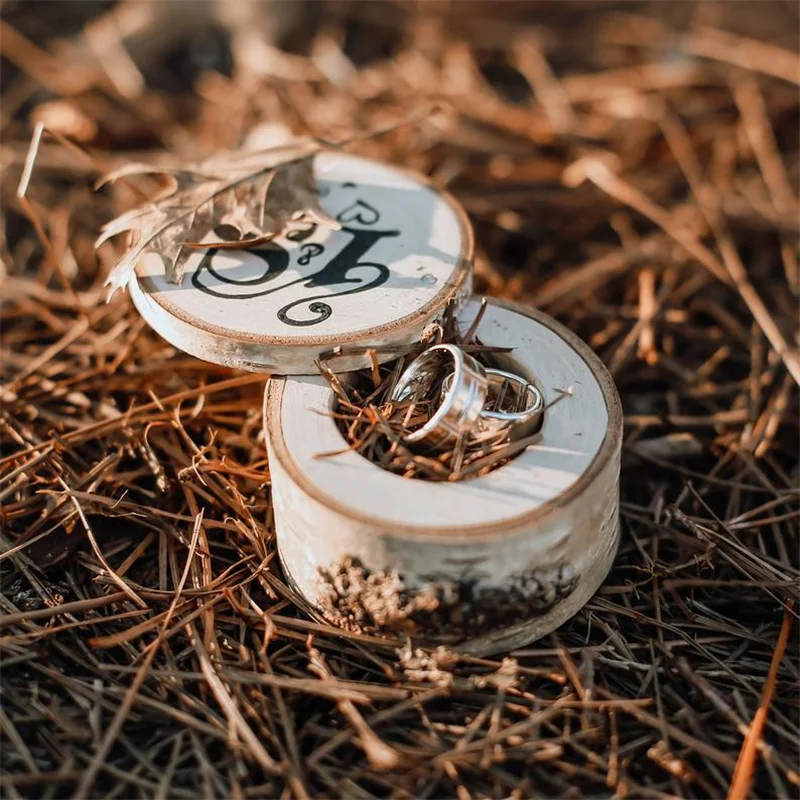 

Custom engraved name date wooden ring box vintage wedding wooden jewelry box handmade jewelry box