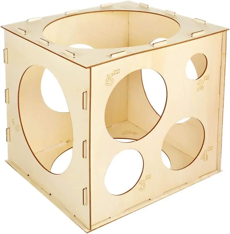 

Pllieay 9 Sizes Collapsible Wood Balloon Sizer Cube Box for Balloon Decorations, Balloon Arches, Balloon Columns (2-10 Inch)