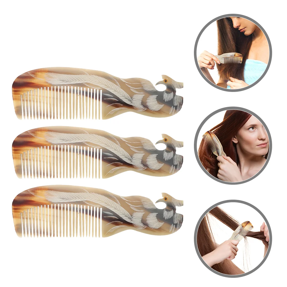 

Horn Comb Wide Tooth Men Combs Hair Stylist Women Mens Detangling Accessories Curly