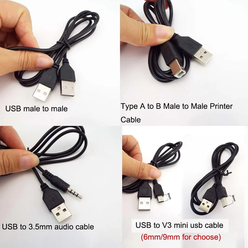 

Кабель для принтера Mini USB 2,0 типа A папа-B папа 3,5 мм аудио v3 зарядный Удлинительный кабель соединитель шнур провод P1