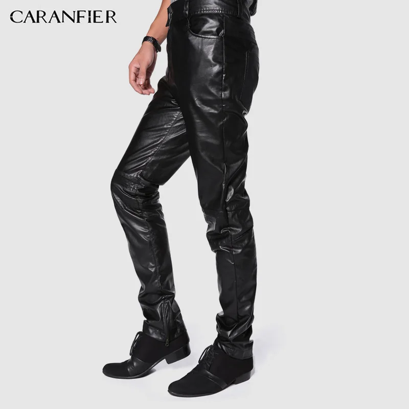 Мужские брюки CARANFIER из искусственной кожи