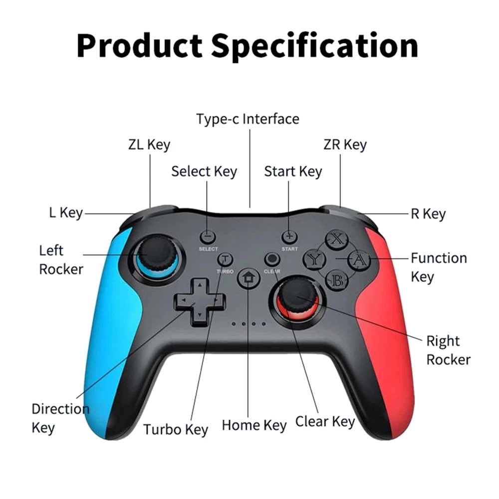 Kup Nowy Kontroler Bezprzewodowy Bluetooth 2.4G Dla Nintendo Przełącznik Pro PC Tablet PS3 Tesla Wstrząsy Joystick Gamepad Bez Opóźnień Wielofunkcyjny