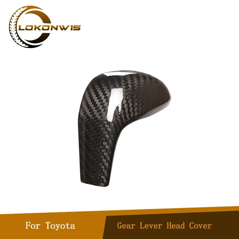 

Car Real Carbon Fiber Gear Lever Head Cover Sticker For Toyota Highlander Tacoma Land Cruiser Hilux Prado