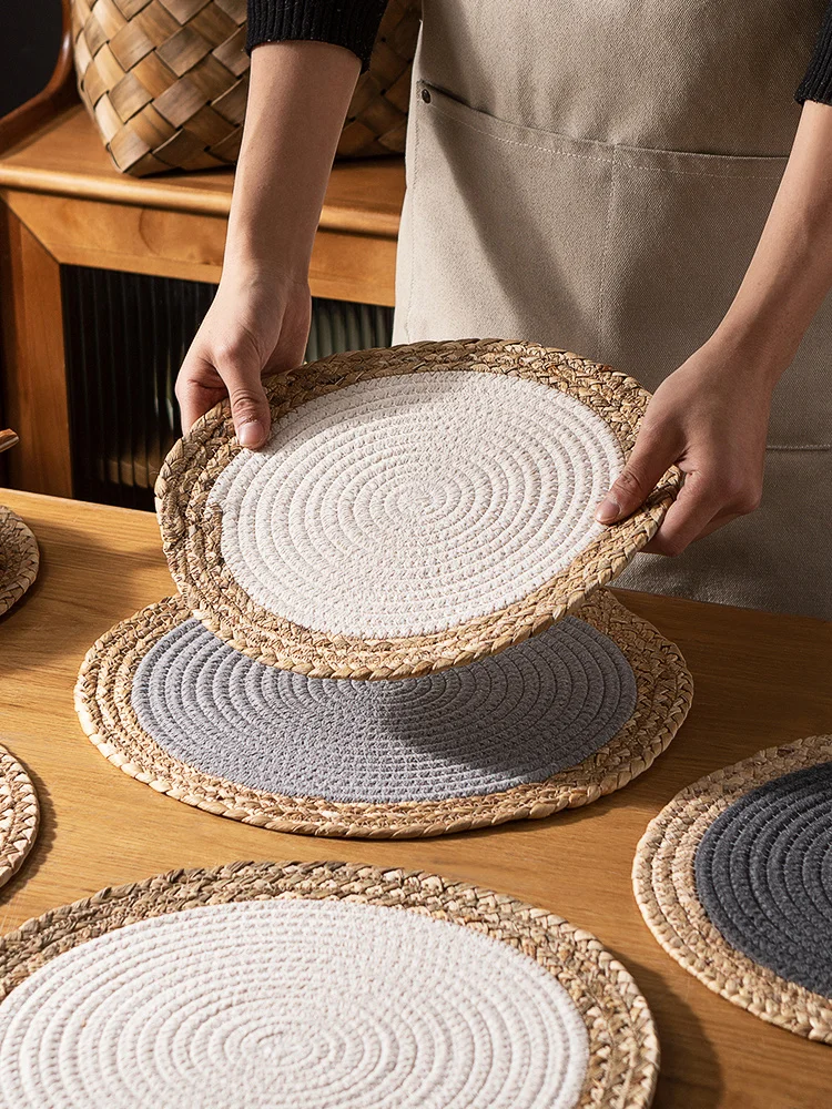 Столовые приборы в японском стиле ретро простые тарелки Коврик Для Сковороды