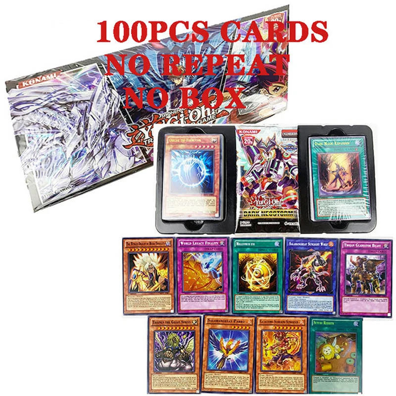 

100 шт., Yu Gi Oh, японское аниме, 100 различных английских карт, Крыло дракона, гигантский солдат, небесный дракон, флэш-карта, детские игрушки, пода...