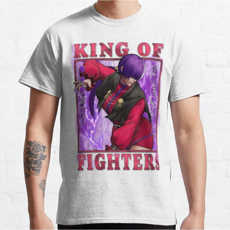 Фото Orochi Shermie ревущая молния KOF King of Fighters 80-е годы Видеоигра Ретро боевые видеоигры Футболка большого размера Топы для взрослых №3