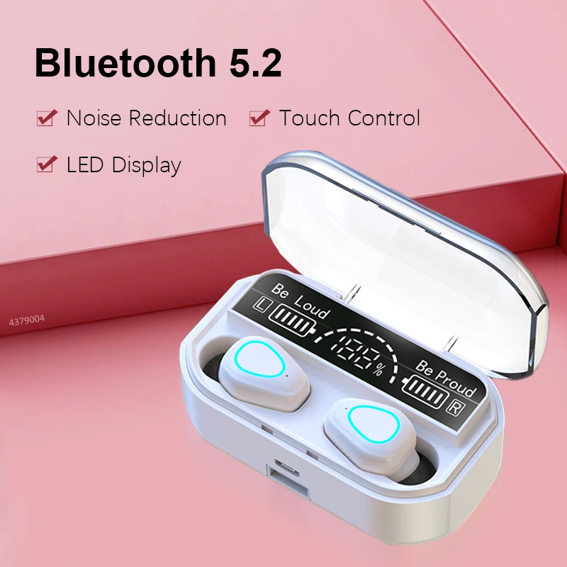 TWS Earphone Wireless Bluetooth Headphones Waterproof Sport Headsets Noise Reduction Earbuds with Mic 3500mAh Charging Box