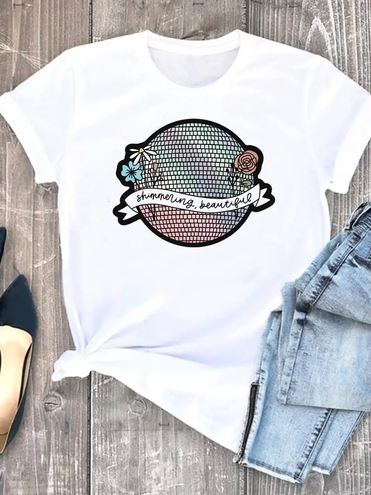 

Женская футболка с коротким рукавом и принтом, в стиле 90-х