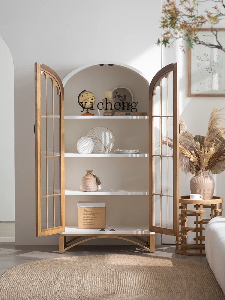 Шкаф винный из массива дерева шкаф со стеклянной дверью в стиле ретро XL