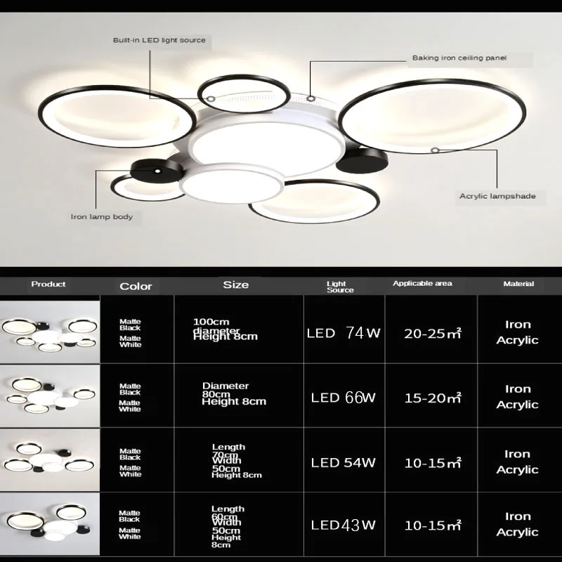 $53.25 Nordic LED Living Room Bedroom Ceiling Light Dining Room Kitchen Pendant Light With Remote Control Villa Light Dimmable Light