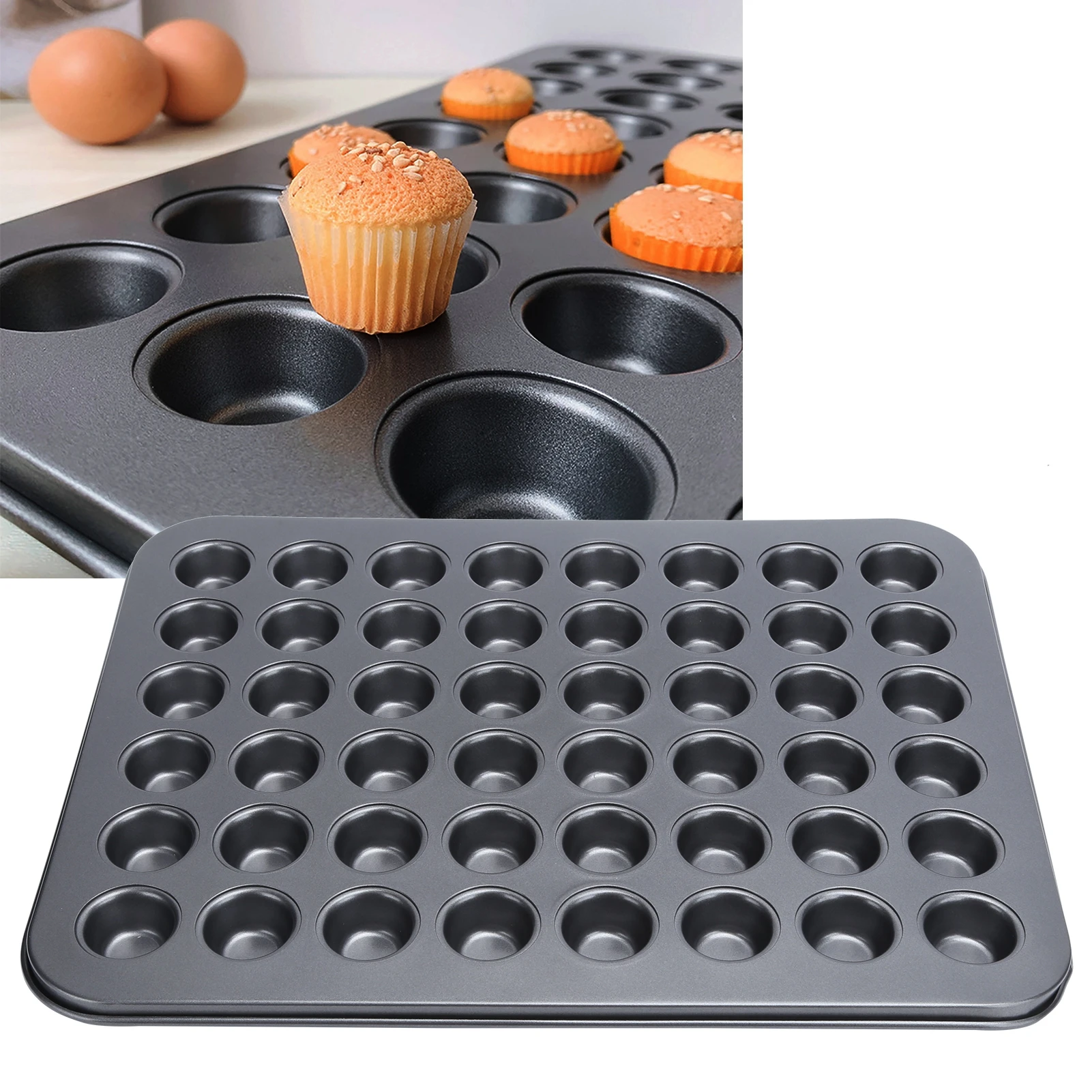 

48 Cup Bakeware Muffin Cake Baking Pan Non‑Stick Mini Round Cupcake Pan Tray Baking Mould Bakeware Cooking Accessory