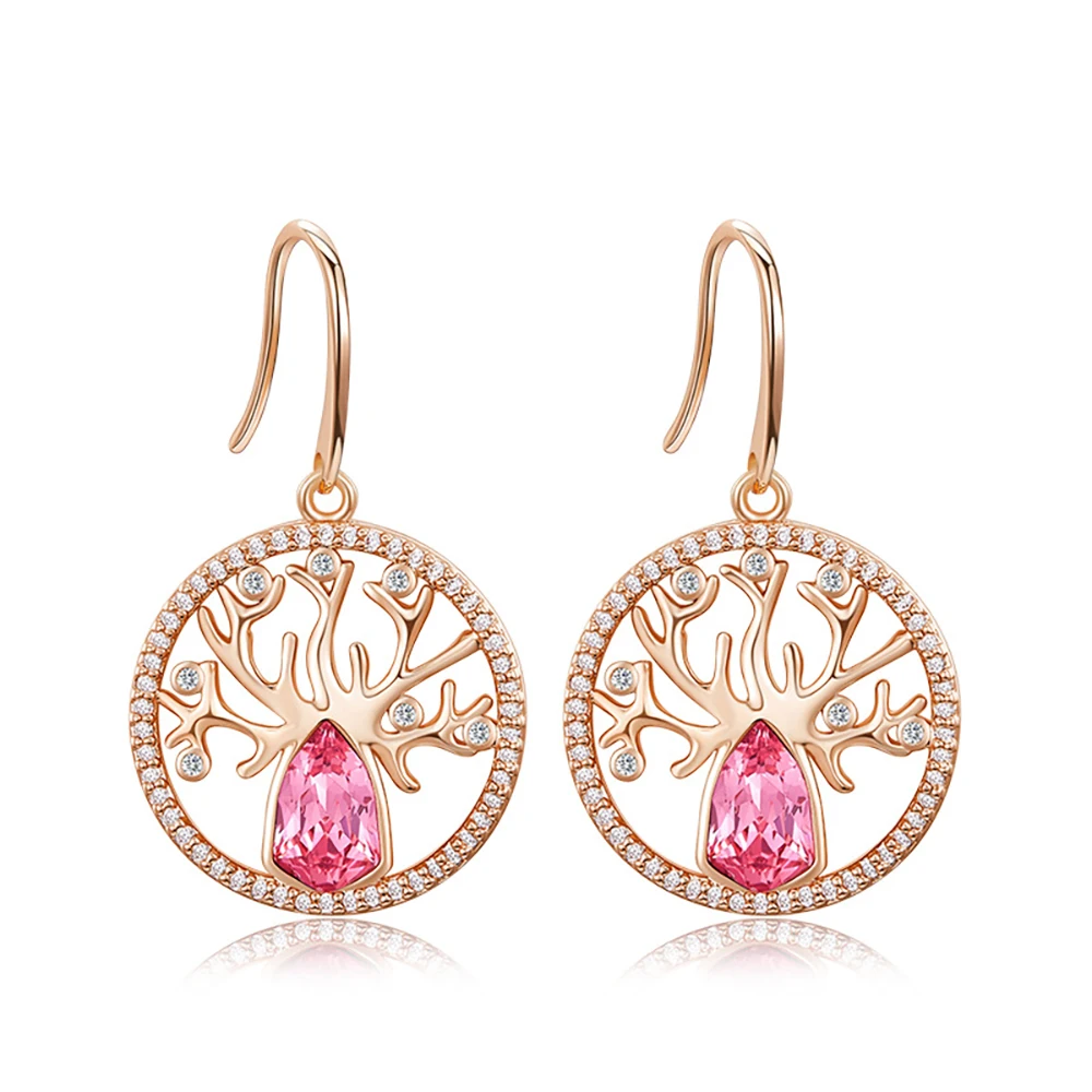 

New Fashion Exaggerated Hollow Tree Of Life Women's Earrings High-End Minimalist Creative Rose Gold Earrings Women's Jewelry