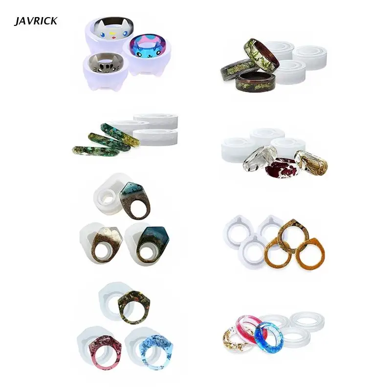 

3Pieces Curved Ring Silicone Mould Jewelry Casting Mold Crystal Epoxy Resin Moid