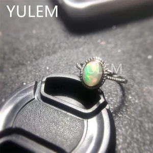 New Design White Fire Opal Ring Fashion Jewelry Women Silver Color  Rings 6mm*8mm