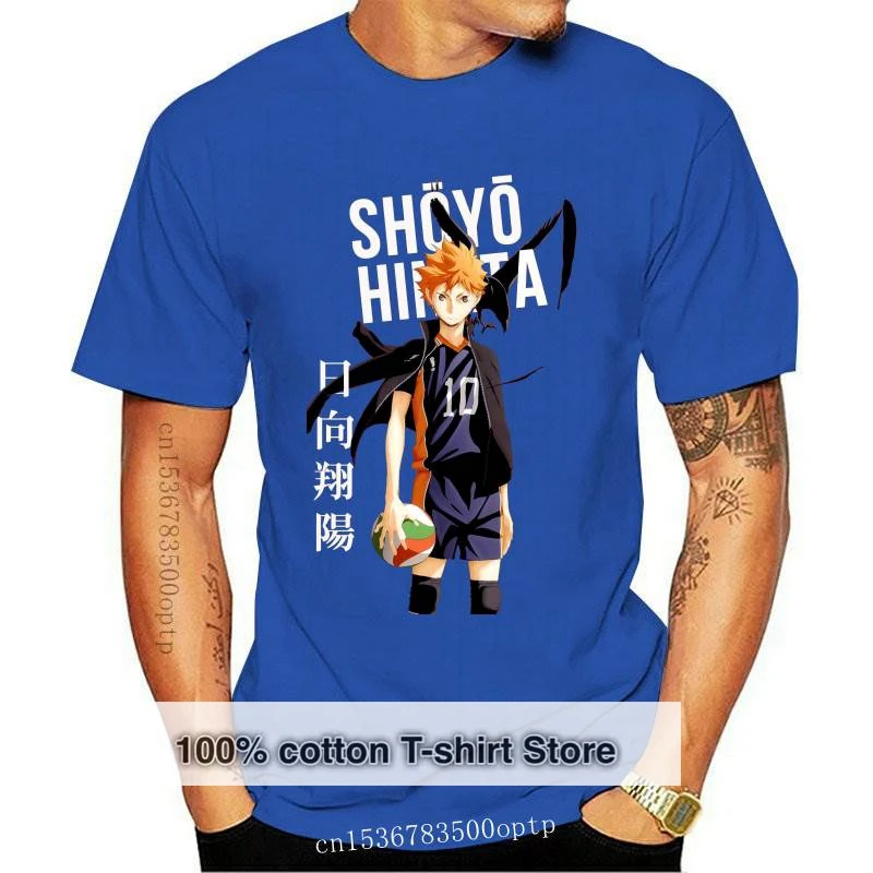 

New Haikyuu T Shirt for Men Pure Cotton Leisure T-shirt Short Sleeve Karasuno High School hinata shouyou Tee Top Manga Fans Clot