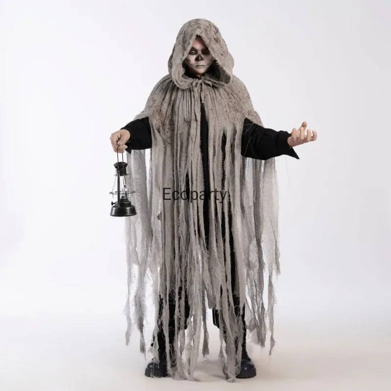 Фото Взрослый Хэллоуин Призрак Dementors Косплей Костюм Ужас Разбросанные Кисточки Зомби Накидка С Капюшоном День Мертвых Вечеринка Наряды №5