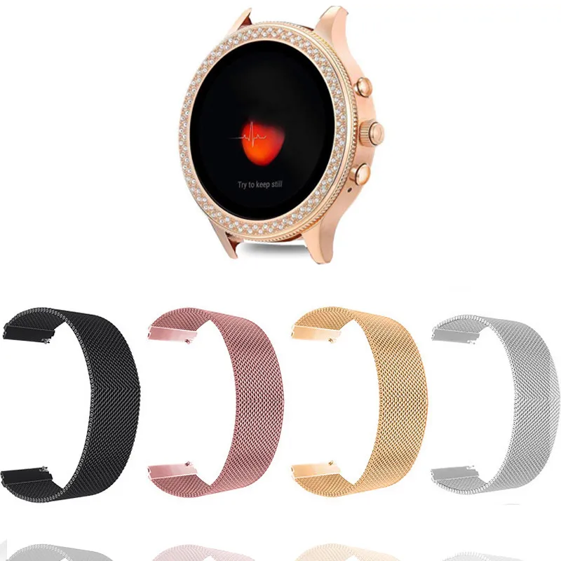 

Ремешок «Миланская петля» для смарт-часов Fossil Gen 4 Q Venture HR/Gen 3 Q Venture, быстросъемный браслет для Ticwatch C2, розовое золото, 18 мм