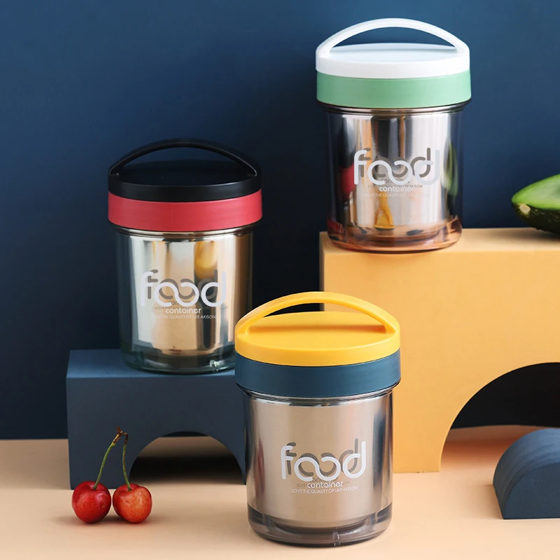 

400ml Fashion 304 Stainless Steel Thermal Soup Box Portable Breakfast Cup Mini Sealing Leak Proof Food Container