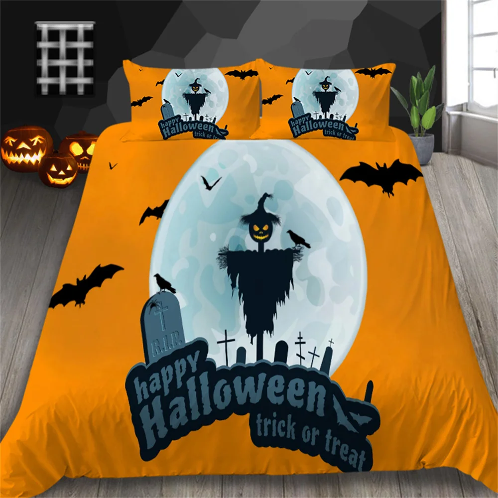 

3D Printing Duvet Covers Happy Halloween Bed Comforter Covers Home Textiles King Queen Size Bedspreads Pillowcase