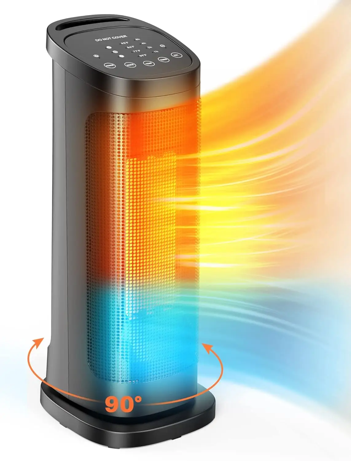 

Heater, 1500W Portable Space Heater, 3 Modes & Thermostat, Remote, Timer, 90°Oscillation, Overheating & Tip-Over Prote Neck wa