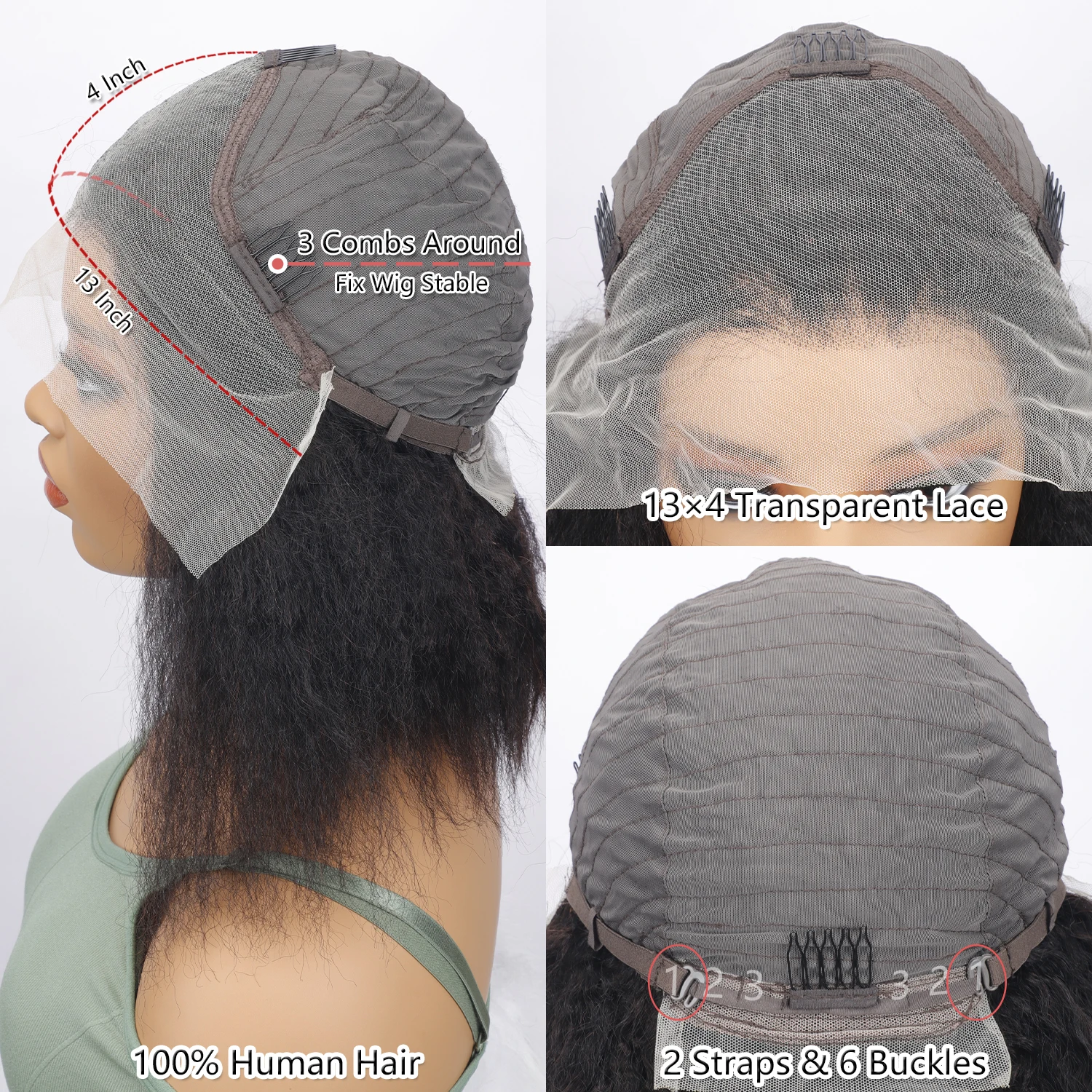 TNICE 13X4 Кудрявый прямой парик фронта шнурка Прозрачный 36-дюймовый боб из