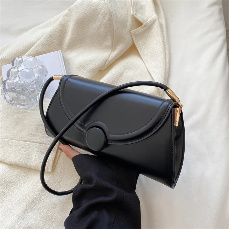 

Texture Pu Leather Underarm Bag Women Simple Fashion All-match Handbags 2022 Summer New Trend Office Lady Commuter Shoulder Bags