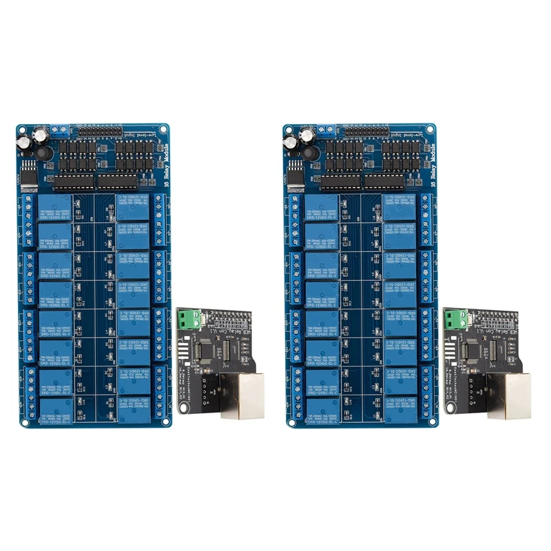 

2X Ethernet Control Module Lan Wan Network Web Server RJ45 Port 16 Channel Relay Is Ethernet Controller Board