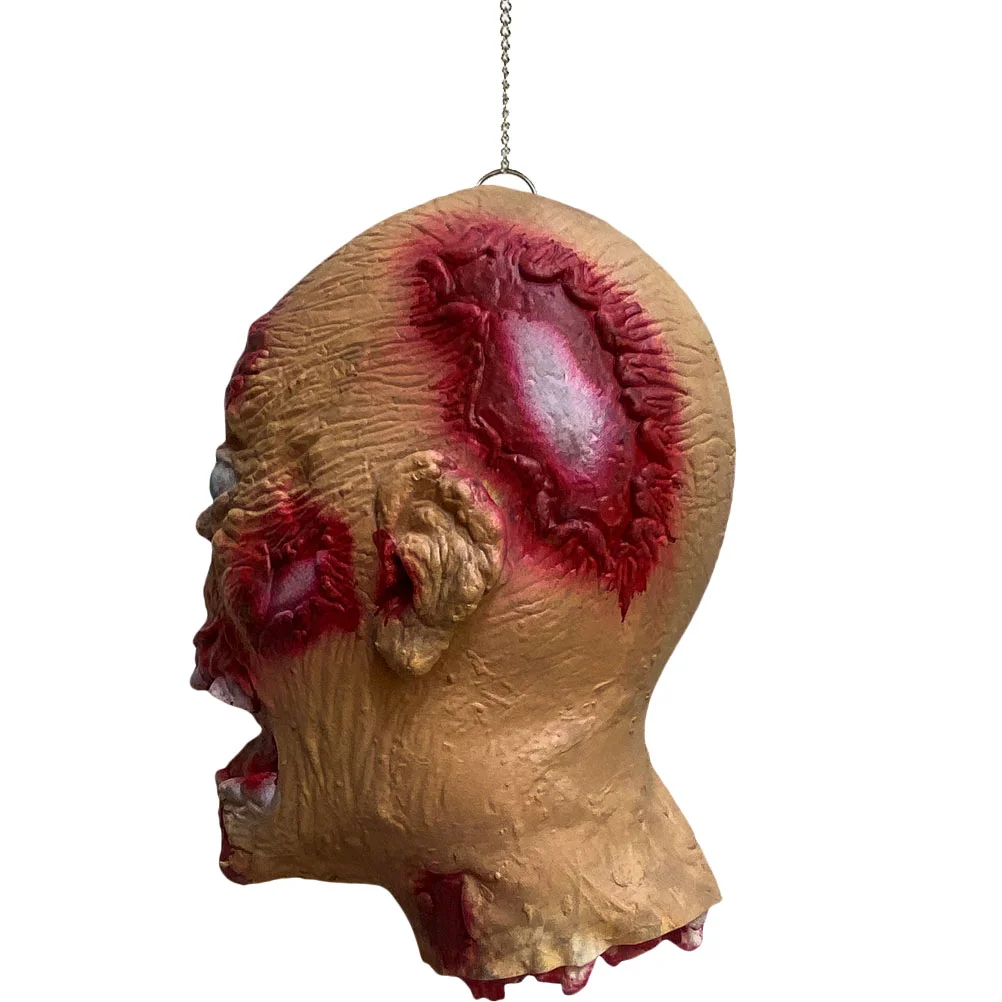 

Head Pendant Halloween Decorations Scary Prom Blood Terror Body Party Adornments Metal Fake Human Parts Prop Horror