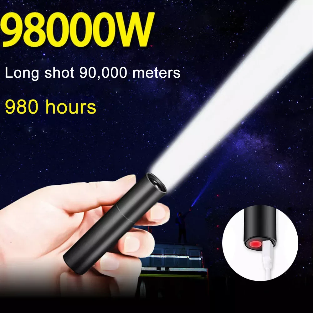 

rechargeable usb led flashlight, 5v, 3 lighting modes, waterproof, telescopic zoom torch, portable, for night, camping, CE