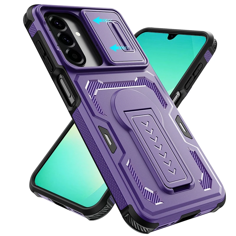 Фото Противоударный чехол-броня A17 с подставкой для Samsung Galaxy A17 4G/5G, военный чехол с выдвижной крышкой для камеры №2