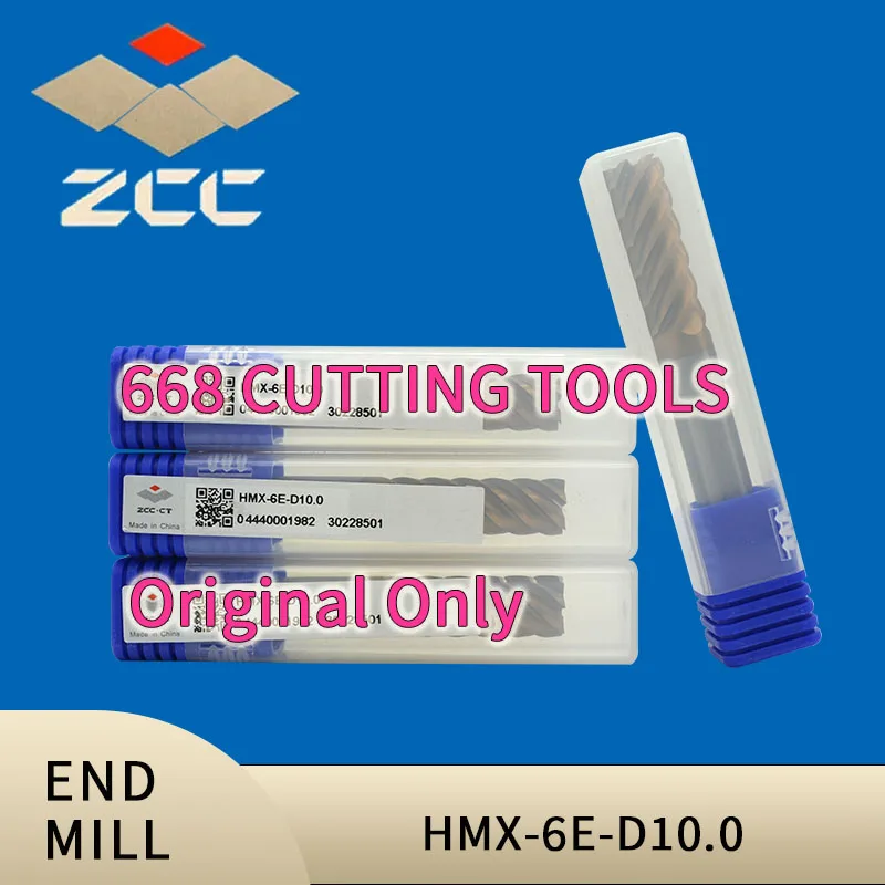 100% оригинал 68hrc ZCC.CT HMX-6E-D10.0 D12.0 твердосплавные торцевые фрезы с 6 канавками прямым