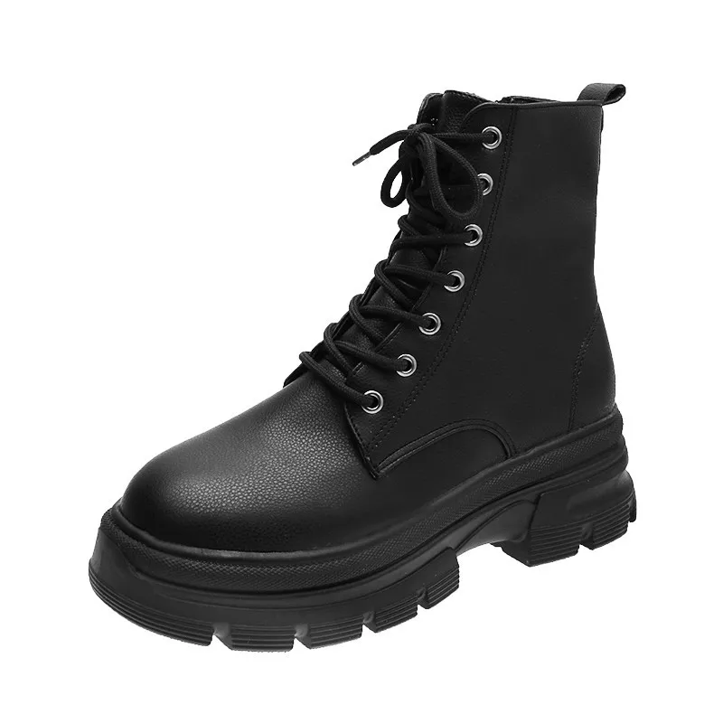 

White Shoes Boots Flat Platform Boots-Women Round Toe Clogs Summer Ladies 2022 Mid Calf Rock Autumn Lolita Mid-Calf Rubber