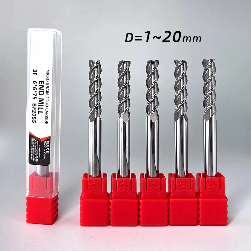 SIQI 3-зубая твердосплавная фреза вольфрамовая концевая инструмент с ЧПУ от 1 до 20