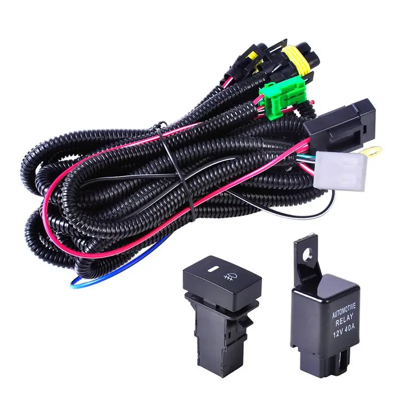 

H11 H8 H9 880 881 H9 Fog Light Lamp Wiring Harness Socket Wire Connector With 40A Relay & ON/OFF Switch Kits Fit LED Work Lamp