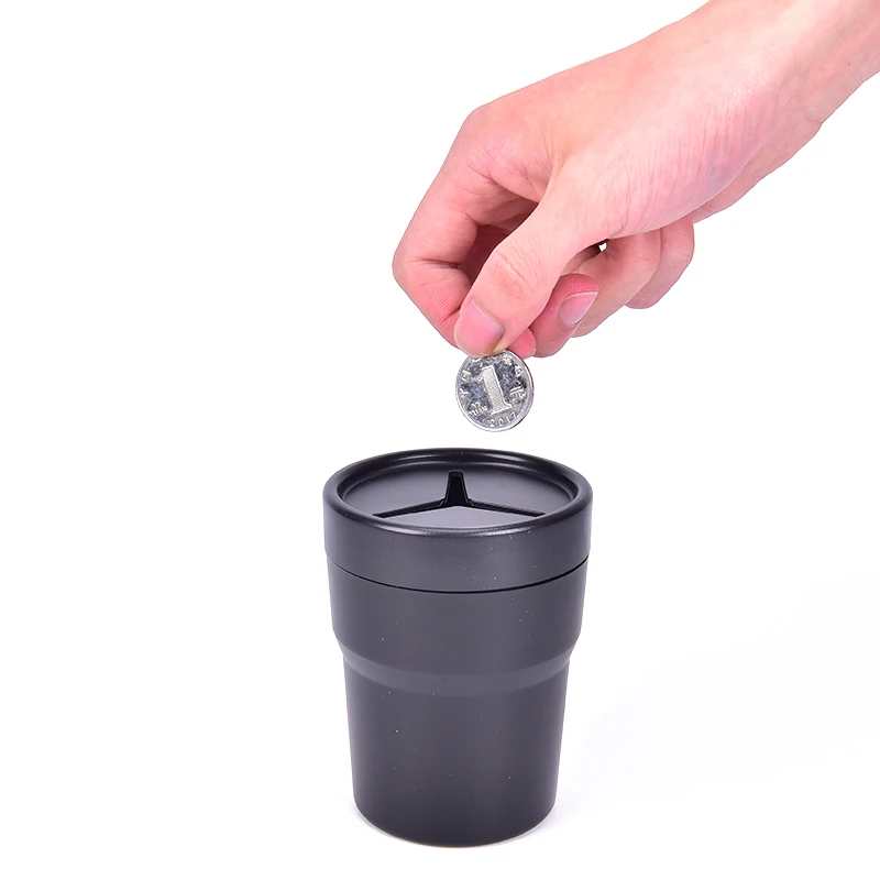 

Миниатюрный держатель для монет в виде ручки, Черный Многофункциональный Автомобильный контейнер для мусора, контейнер для внутренних деталей автомобиля