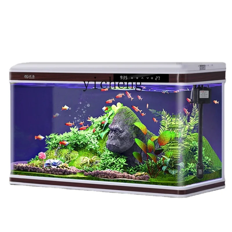 

ZC Fish Tank Living Room Medium Household Ecological Change Water Fish Globe Lazy Large Aquarium Glass 1 M Rectangular