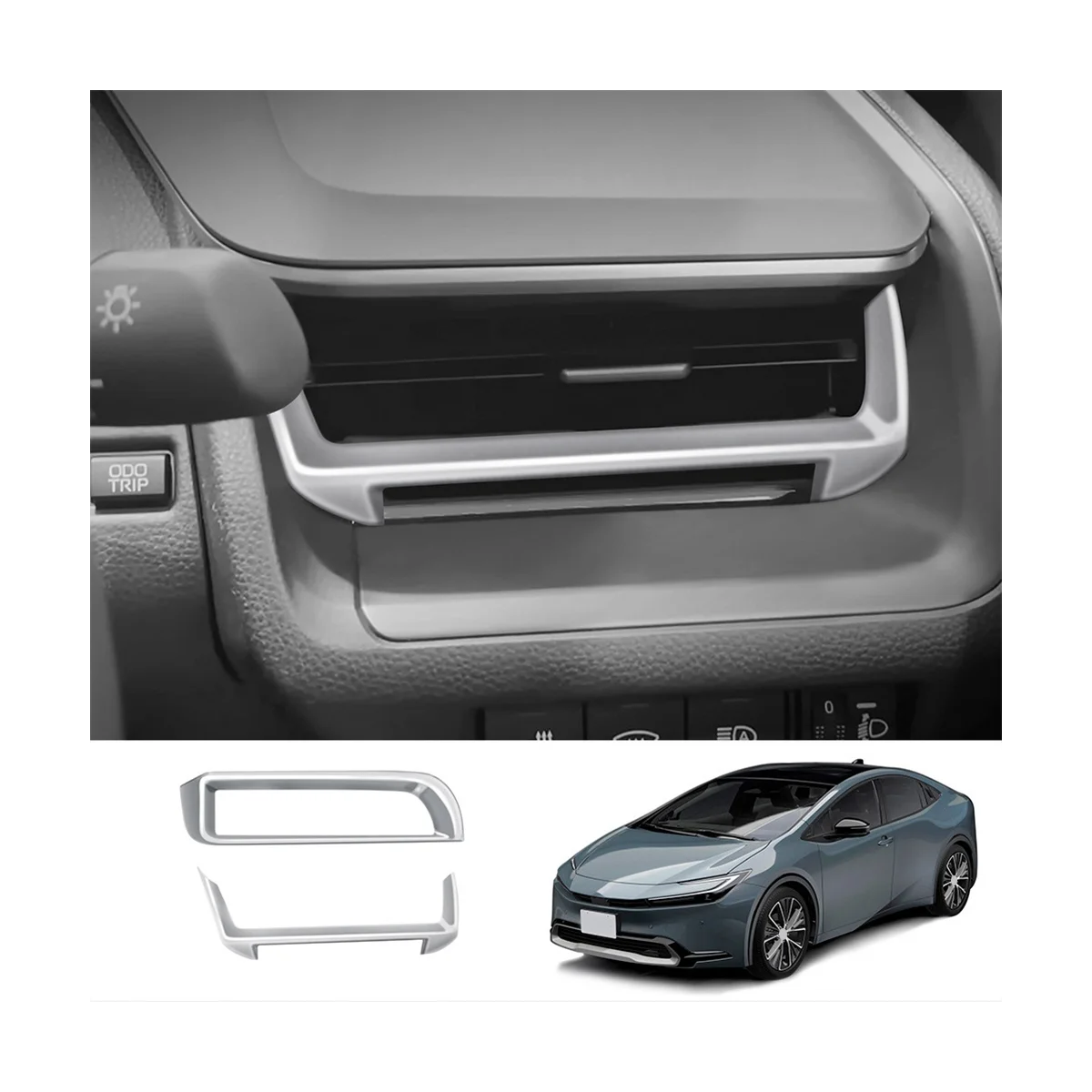 Автомобильная Серебристая консоль кондиционера решетчатая рамка для Toyota Prius 60