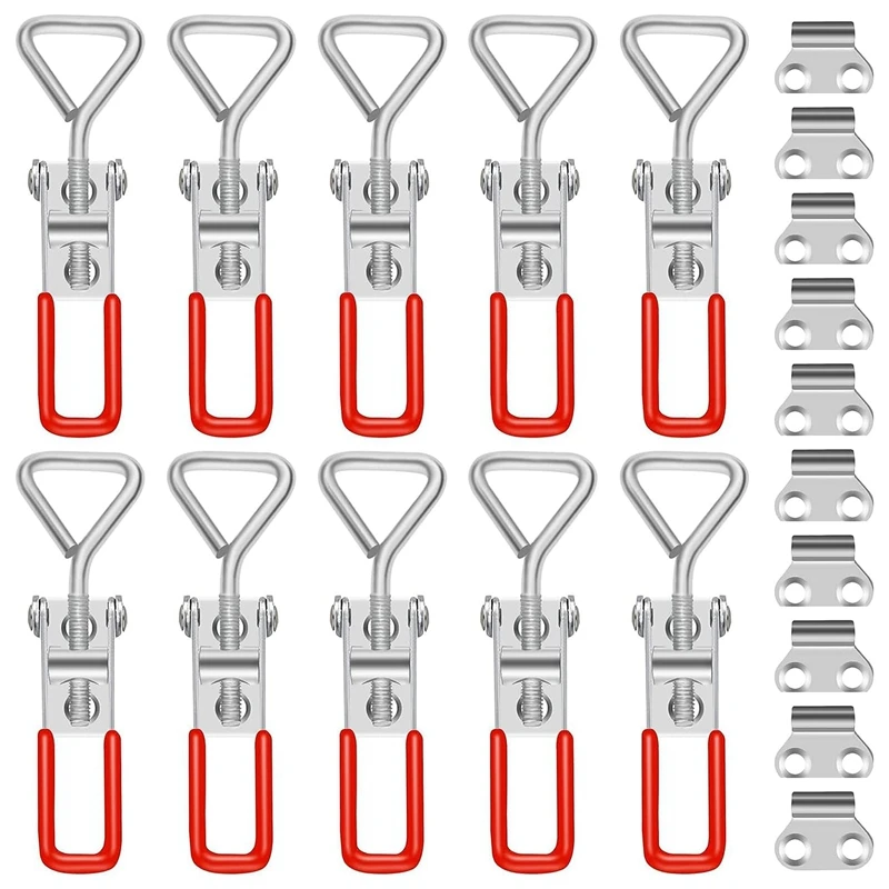 

10 Piece Toggle Latch Clamp Silver Stainless Steel Quick Release Hand Tool Toggle Clamp