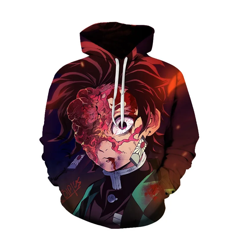 

Foreign trade spring and autumn hot day cartoon series 3D digital printed hoodie animation hooded casual loose baseball clothes
