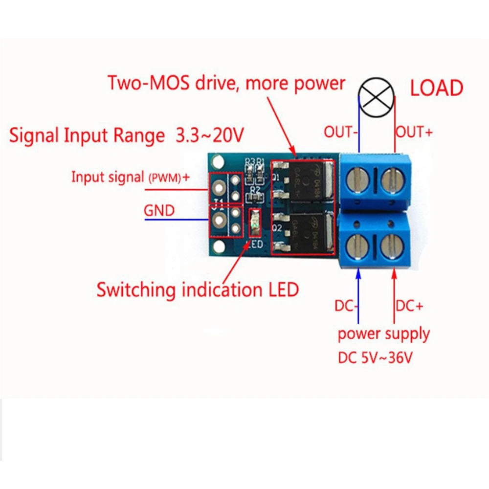 10 шт. DC 5 В-36 В 15 А (макс. 30 А) MOSFET MOS FET триггерный переключатель модуль драйвера 0-20