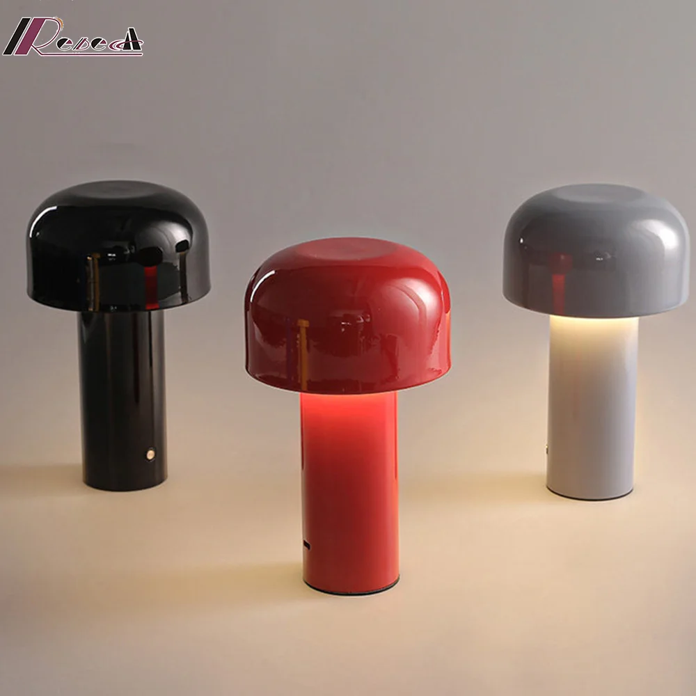 

Mushroom Cordless Table Lamp Portable Usb Charging Touch Switch Table Lamp Simple Desktop Decoration Bedroom Night Light